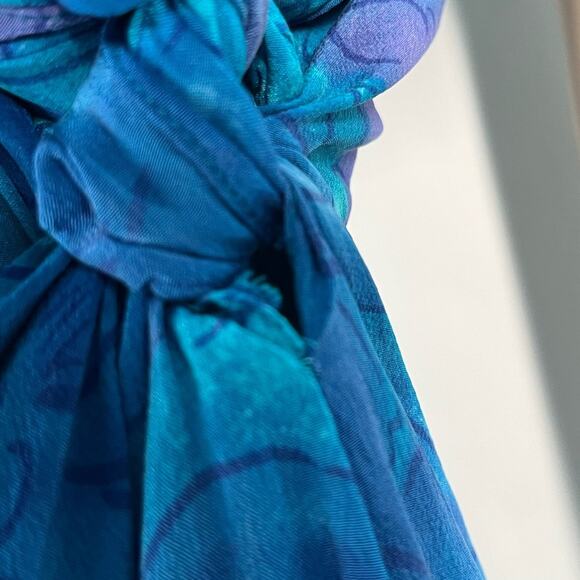 Vintage Spenser Jeremy Floral Print Silk Mini Faux Wrap Cocktail Dress - Picture 14 of 15